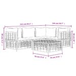 vidaXL 5-dielna záhradná sedacia sada s vankúšmi antracitová polyratan – Obrázok 9