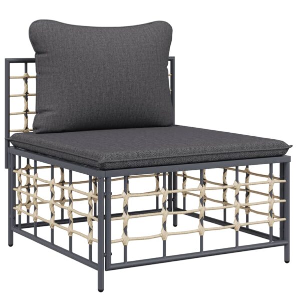 vidaXL 8-dielna záhradná sedacia sada s vankúšmi antracitová polyratan – Obrázok 5