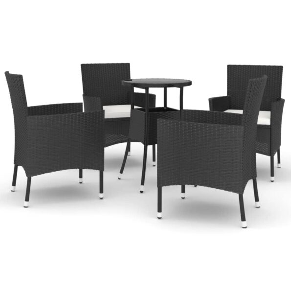 VXL8720845859435_a_en_hd_1.jpg vidaXL 5-dielna záhradná bistro súprava s vankúšmi čierna polyratan – Obrázok 2