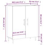vidaXL Komoda sivý dub sonoma 69,5x34x90 cm kompozitné drevo – Obrázok 12