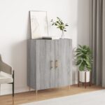 vidaXL Komoda sivý dub sonoma 69,5x34x90 cm kompozitné drevo