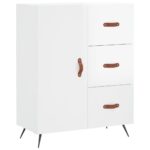 vidaXL Komoda lesklá biela 69,5x34x90 cm spracované drevo – Obrázok 2