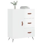 vidaXL Komoda lesklá biela 69,5x34x90 cm spracované drevo – Obrázok 3