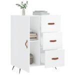 vidaXL Komoda lesklá biela 69,5x34x90 cm spracované drevo – Obrázok 4
