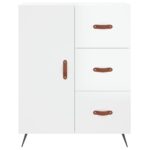 vidaXL Komoda lesklá biela 69,5x34x90 cm spracované drevo – Obrázok 5
