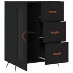 vidaXL Komoda čierna 69,5x34x90 cm kompozitné drevo – Obrázok 6
