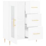 vidaXL Komoda lesklá biela 69,5x34x90 cm spracované drevo – Obrázok 6