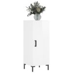 vidaXL Komoda lesklá biela 34,5x34x90 cm spracované drevo – Obrázok 3