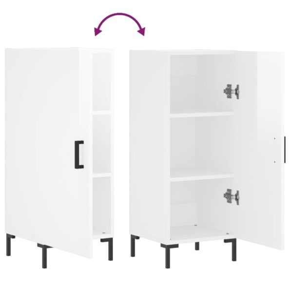 vidaXL Komoda lesklá biela 34,5x34x90 cm spracované drevo – Obrázok 9