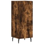 vidaXL Komoda dymový dub 34,5x34x90 cm spracované drevo – Obrázok 2