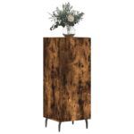 vidaXL Komoda dymový dub 34,5x34x90 cm spracované drevo – Obrázok 3