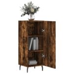 vidaXL Komoda dymový dub 34,5x34x90 cm spracované drevo – Obrázok 4