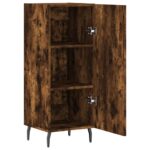 vidaXL Komoda dymový dub 34,5x34x90 cm spracované drevo – Obrázok 5
