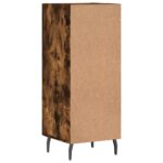 vidaXL Komoda dymový dub 34,5x34x90 cm spracované drevo – Obrázok 8