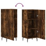 vidaXL Komoda dymový dub 34,5x34x90 cm spracované drevo – Obrázok 9