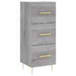 vidaXL Komoda sivý dub sonoma 34,5x34x90 cm spracované drevo – Obrázok 2