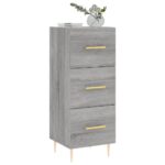 vidaXL Komoda sivý dub sonoma 34,5x34x90 cm spracované drevo – Obrázok 3