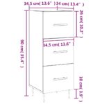 vidaXL Komoda sivý dub sonoma 34,5x34x90 cm spracované drevo – Obrázok 12
