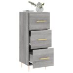 vidaXL Komoda sivý dub sonoma 34,5x34x90 cm spracované drevo – Obrázok 4