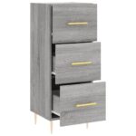 vidaXL Komoda sivý dub sonoma 34,5x34x90 cm spracované drevo – Obrázok 5