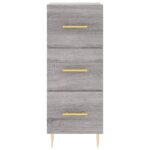 vidaXL Komoda sivý dub sonoma 34,5x34x90 cm spracované drevo – Obrázok 6