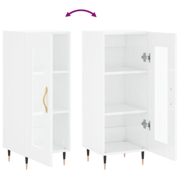 vidaXL Komoda lesklá biela 34,5x34x90 cm spracované drevo – Obrázok 9