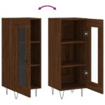 vidaXL Komoda hnedý dub 34,5x34x90 cm spracované drevo – Obrázok 9