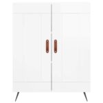 vidaXL Komoda lesklá biela 69,5x34x90 cm spracované drevo – Obrázok 5