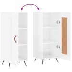 vidaXL Komoda lesklá biela 34,5x34x90 cm spracované drevo – Obrázok 9
