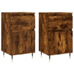 vidaXL Komody 2 ks dymový dub 40x35x70 cm kompozitné drevo – Obrázok 2
