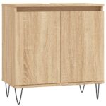 vidaXL Kúpeľňová skrinka dub sonoma 58x33x60 cm kompozitné drevo – Obrázok 2