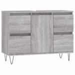 vidaXL Kúpeľňová skrinka sivý dub sonoma 80x33x60 cm kompozitné drevo – Obrázok 2