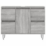 vidaXL Kúpeľňová skrinka sivý dub sonoma 80x33x60 cm kompozitné drevo – Obrázok 4