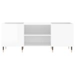vidaXL Skrinka na platne lesklá biela 121x38x48 cm kompozitné drevo – Obrázok 4