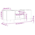 vidaXL Skrinka na platne lesklá biela 121x38x48 cm kompozitné drevo – Obrázok 9