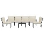 vidaXL 7-dielna záhradná sedacia súprava a pieskové vankúše oceľ – Obrázok 3