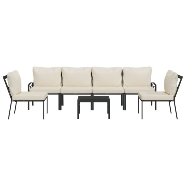 vidaXL 7-dielna záhradná sedacia súprava a pieskové vankúše oceľ – Obrázok 3