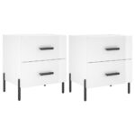 vidaXL Nočné stolíky 2 ks lesklé biele 40x35x47,5 cm kompozitné drevo – Obrázok 2