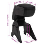 vidaXL Lakťová opierka do auta univerzálna čierna 13x33x(33-53) cm ABS – Obrázok 12