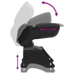 vidaXL Lakťová opierka do auta univerzálna čierna 13x33x(33-53) cm ABS – Obrázok 6