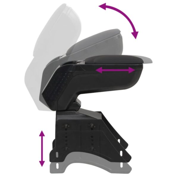 vidaXL Lakťová opierka do auta univerzálna čierna 13x33x(33-53) cm ABS – Obrázok 6