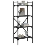 vidaXL Knižnica 4-poschodová čierna 56x31,5x138,5 cm kompozitné drevo – Obrázok 3