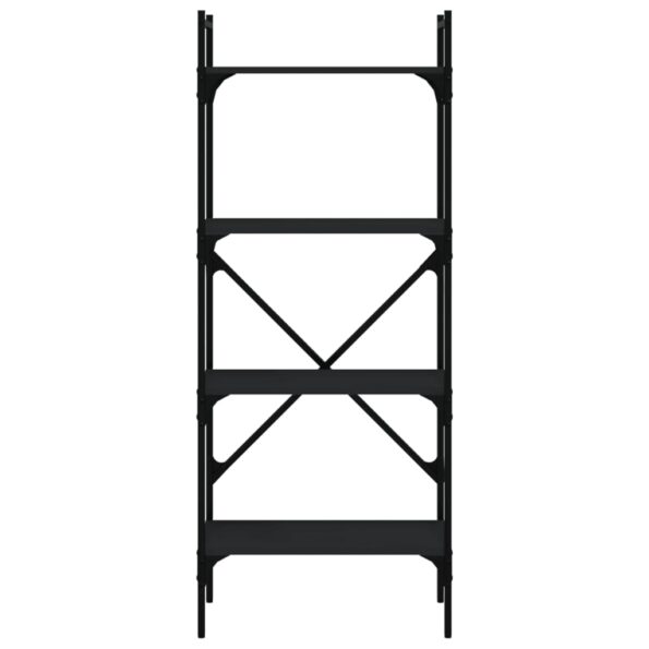 vidaXL Knižnica 4-poschodová čierna 56x31,5x138,5 cm kompozitné drevo – Obrázok 4