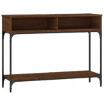 vidaXL Konzolový stolík hnedý dub 100x30,5x75 cm kompozitné drevo – Obrázok 2