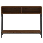 vidaXL Konzolový stolík hnedý dub 100x30,5x75 cm kompozitné drevo – Obrázok 5