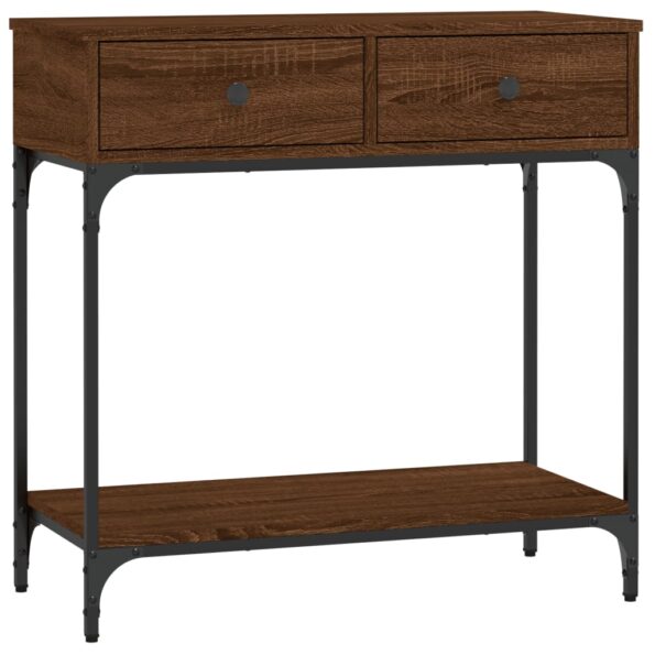 VXL8720845915858_a_en_hd_1.jpg vidaXL Konzolový stolík hnedý dub 75 x 34,5 x 75 cm kompozitné drevo – Obrázok 2