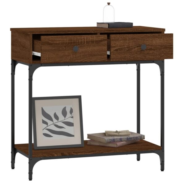 VXL8720845915858_g_en_hd_2.jpg vidaXL Konzolový stolík hnedý dub 75 x 34,5 x 75 cm kompozitné drevo – Obrázok 4