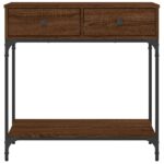 vidaXL Konzolový stolík hnedý dub 75 x 34,5 x 75 cm kompozitné drevo – Obrázok 6