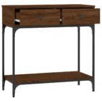 vidaXL Konzolový stolík hnedý dub 75 x 34,5 x 75 cm kompozitné drevo – Obrázok 8