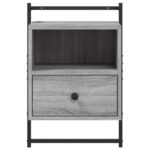 vidaXL Nočné skrinky nástenné 2 ks sivá sonoma 40x30x61 cm komp. drevo – Obrázok 7